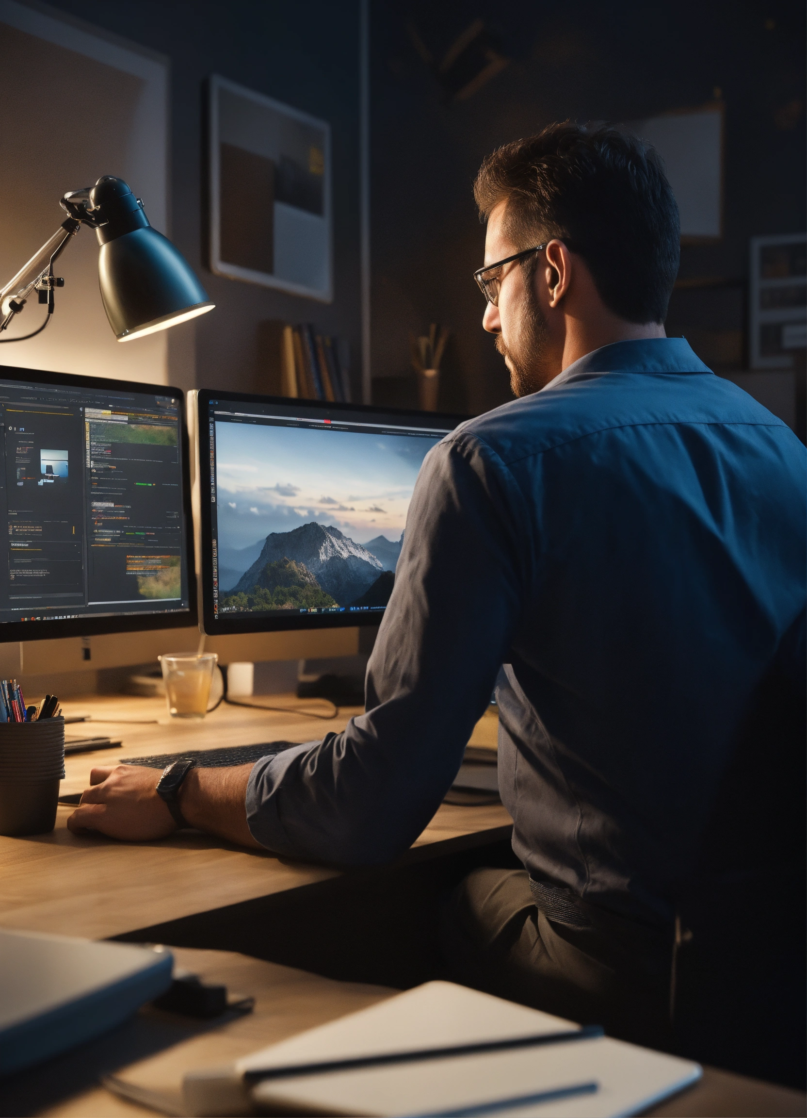 Height-adjustable wooden desk with ergonomic features